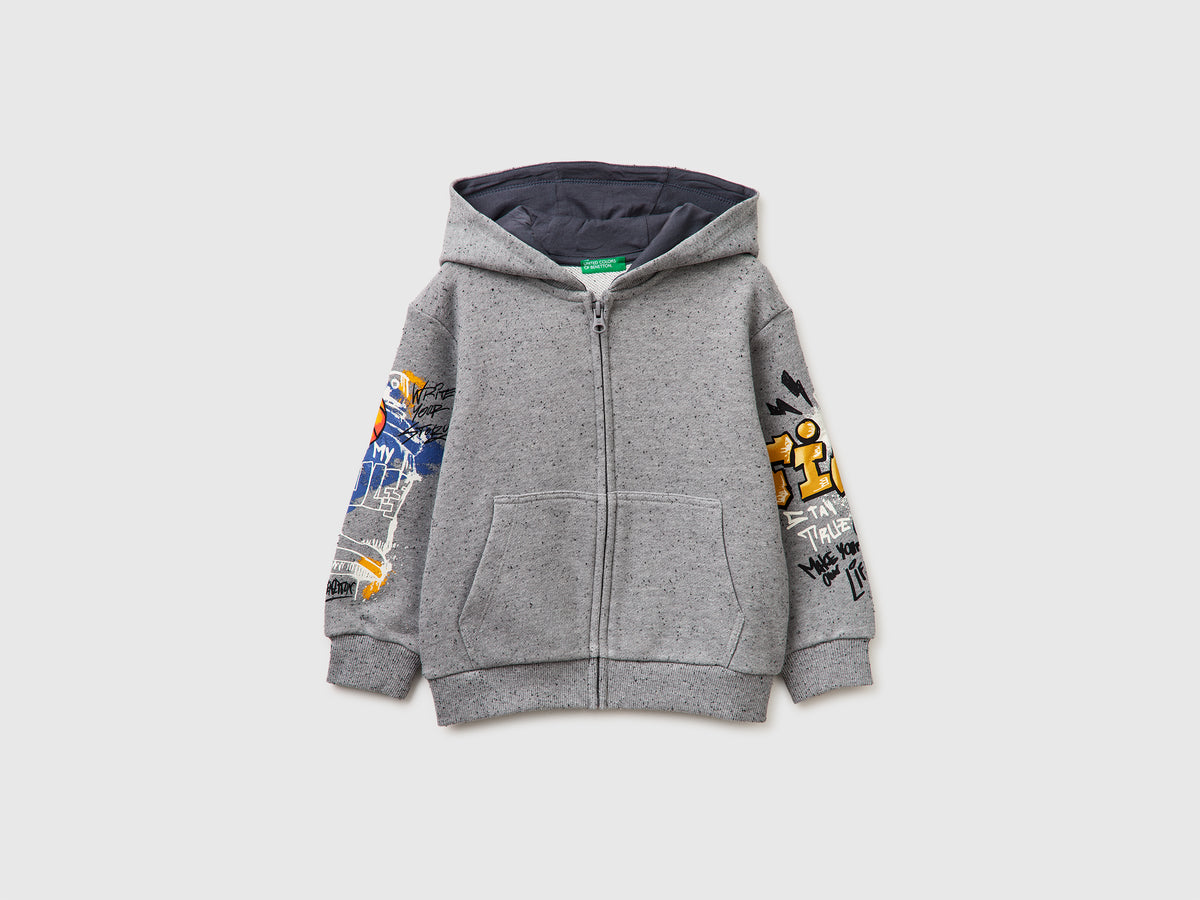 Oversized sweatshirt with zip and prints - ucb_image_FS