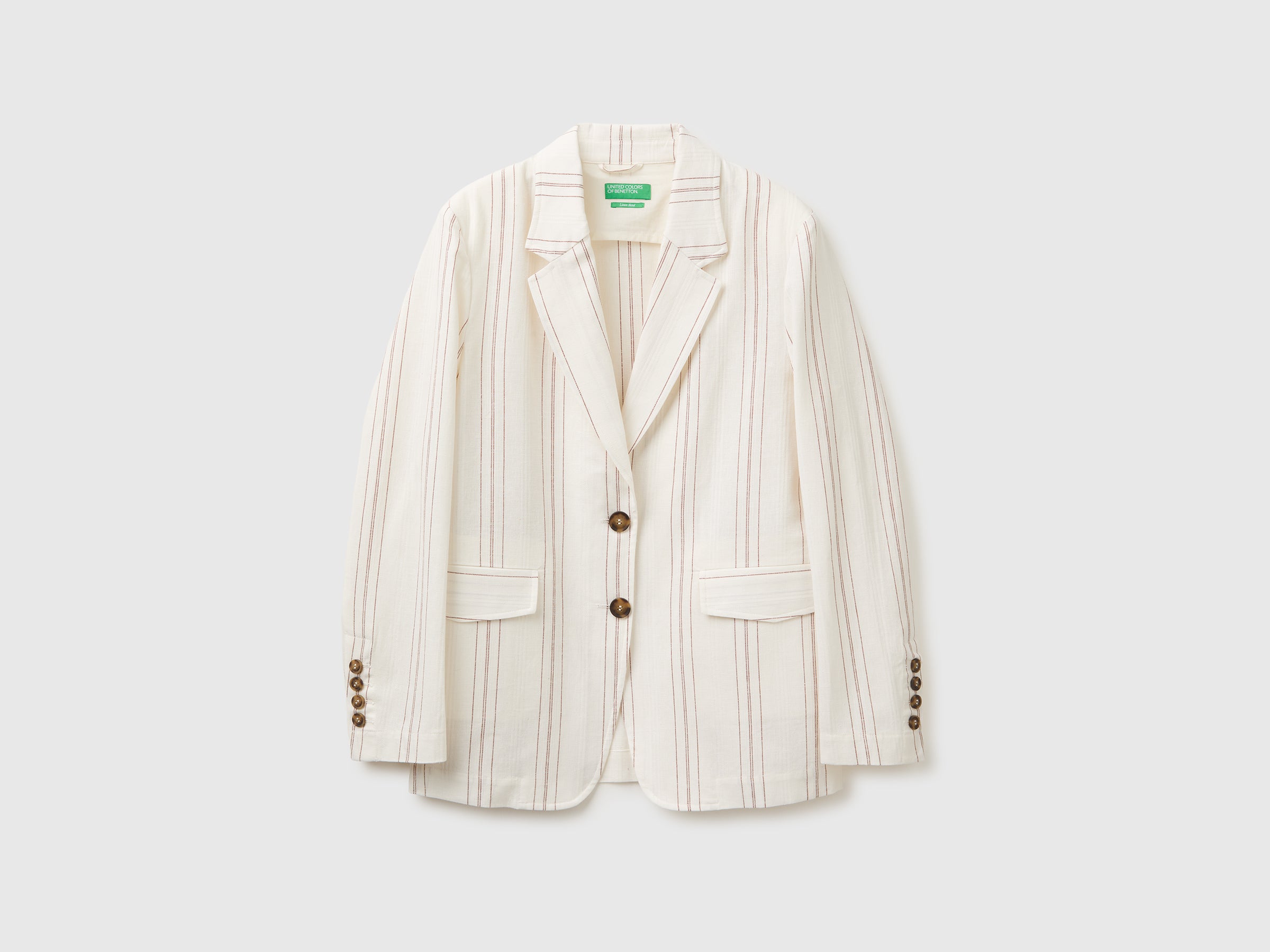 Blazer às riscas em mistura de linho - ucb_image_FS