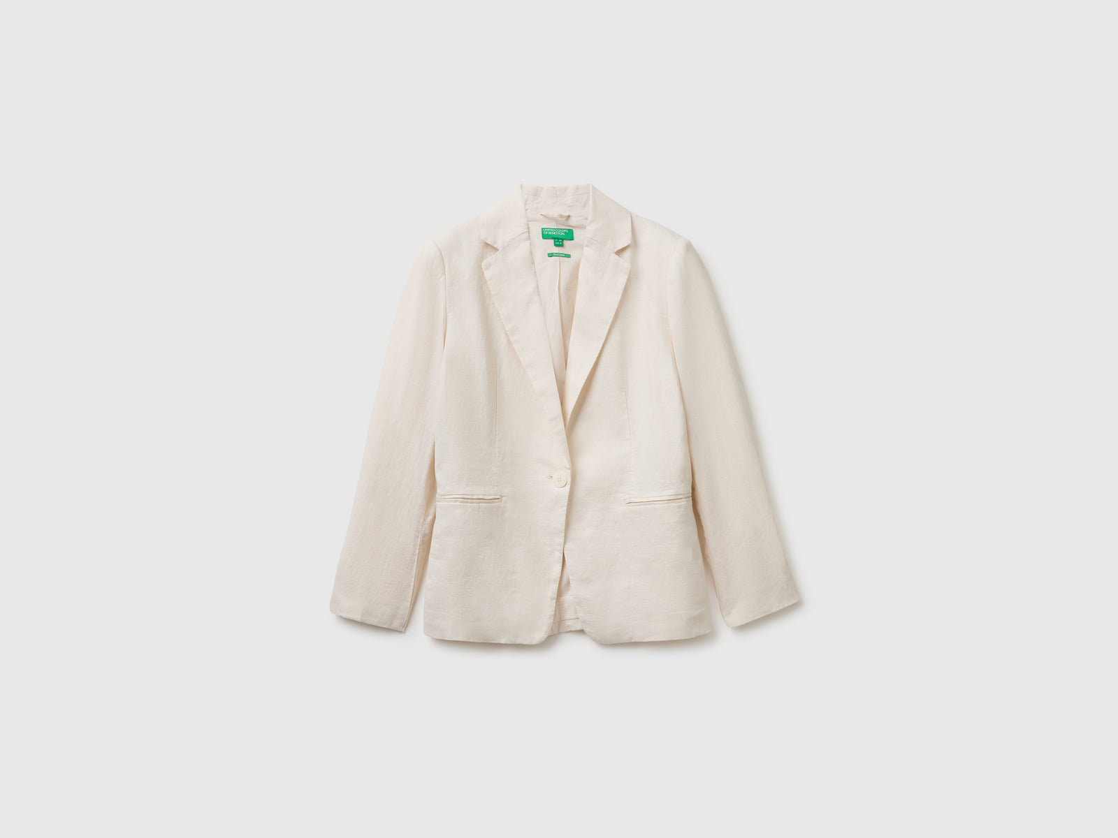 Blazer de abotoadura simples em linho puro - ucb_image_FS