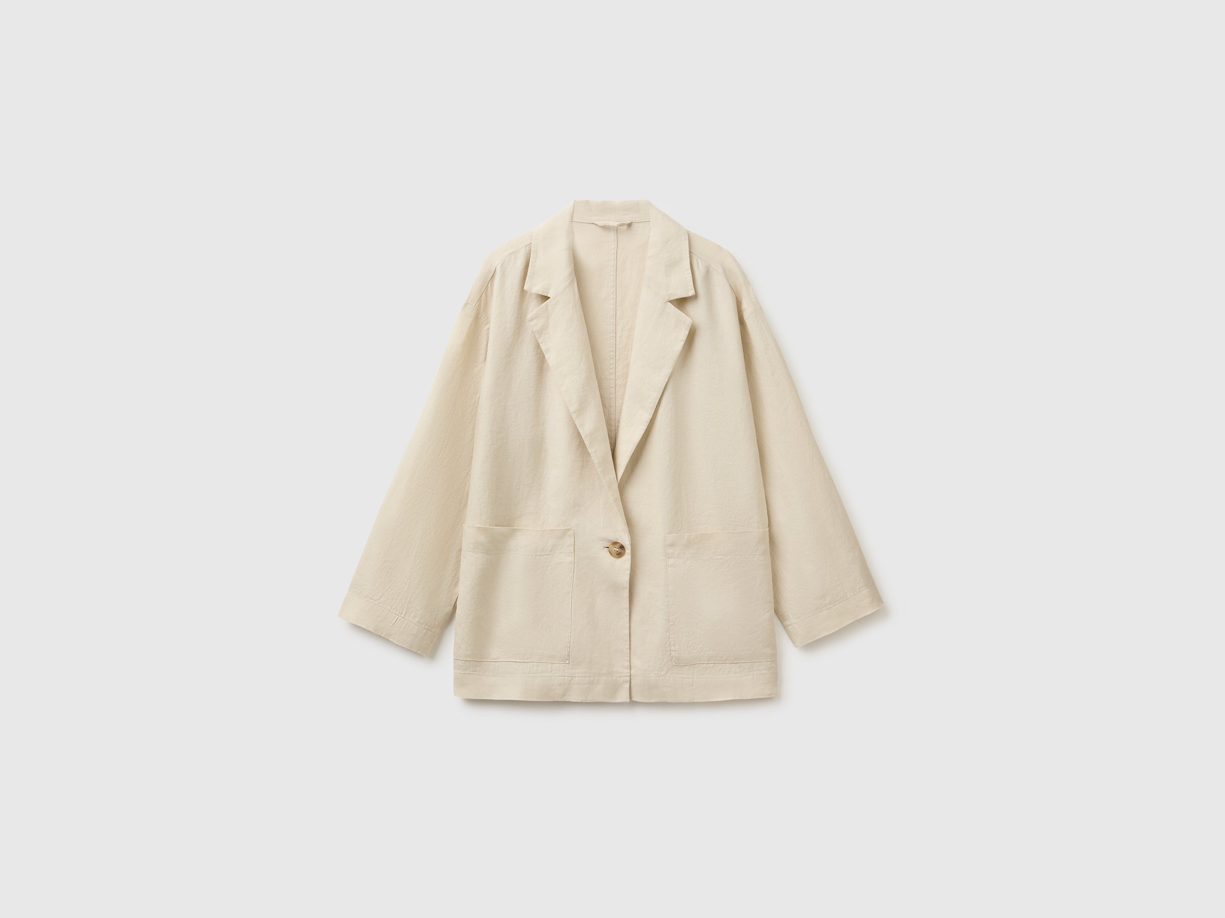 Blazer de abotoadura simples em 100% linho - ucb_image_FS