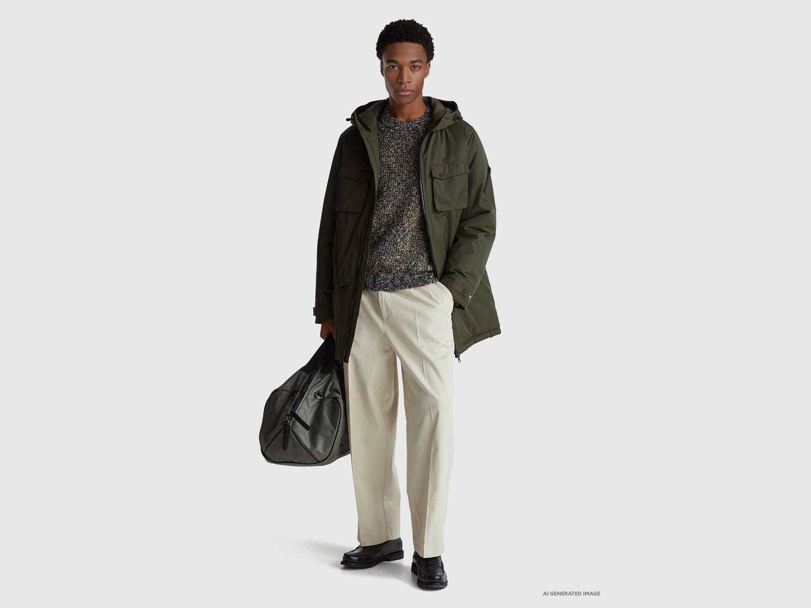 Chinos with creases