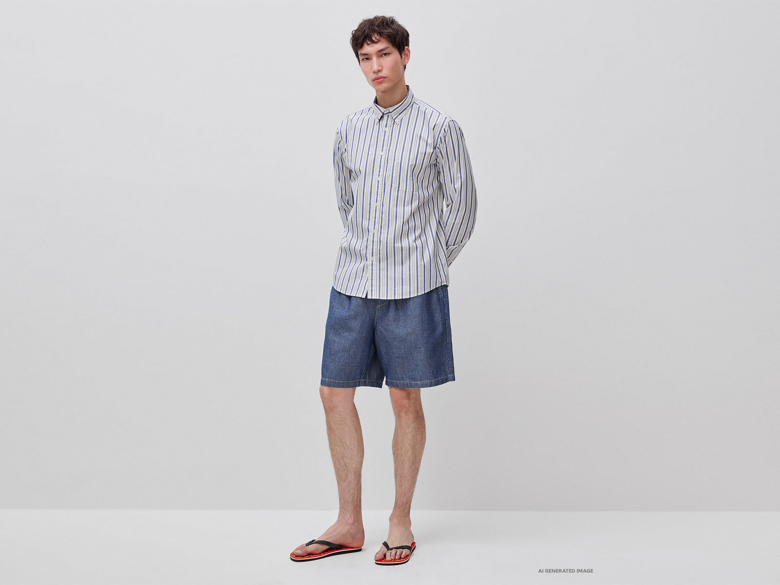 Bermuda shorts in chambray