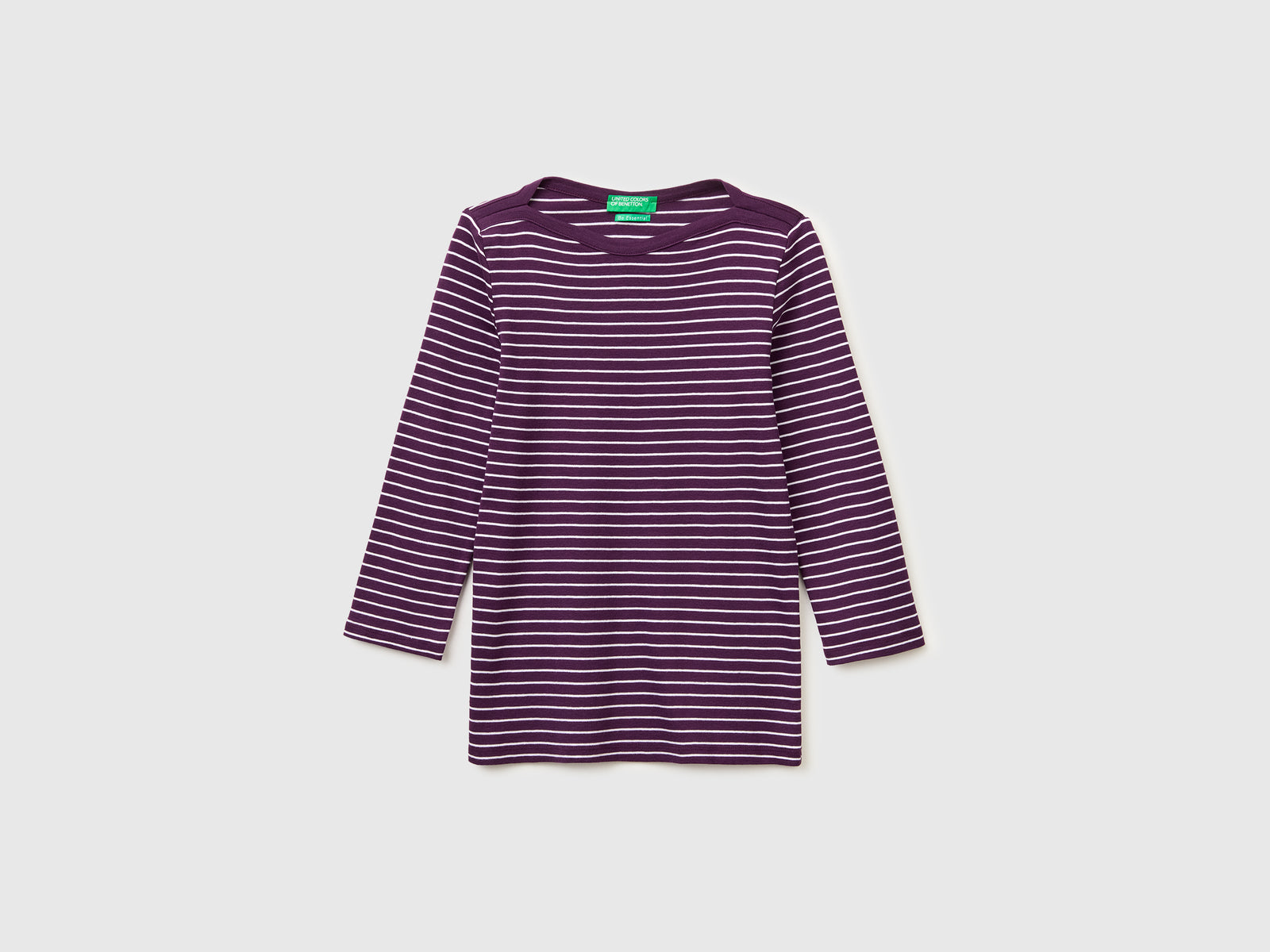 T-shirt às riscas com decote à barco - ucb_image_FS