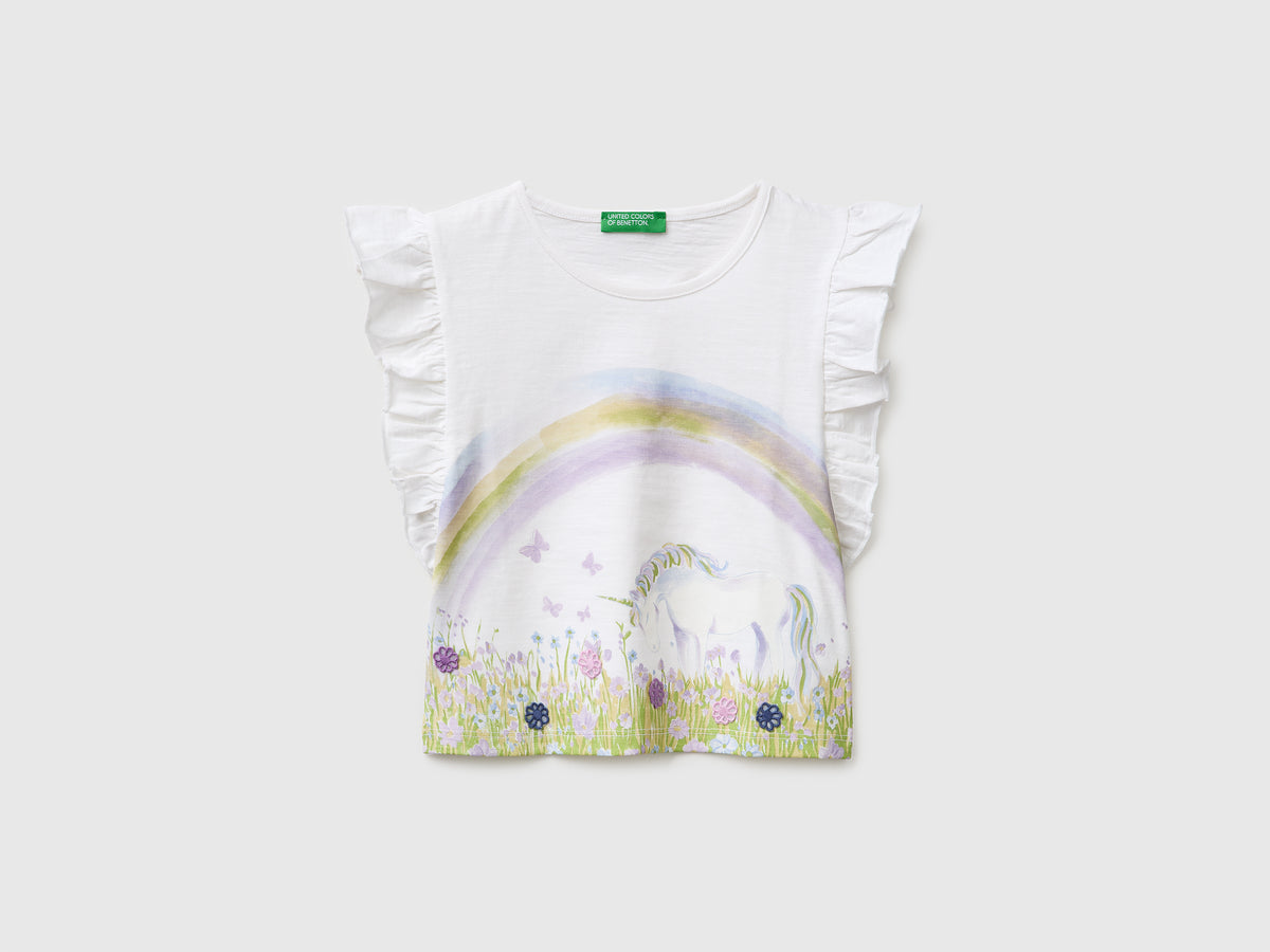 Cropped T-shirt with print and embroidery - ucb_image_FS