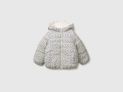 Casaco acolchoado estampado às flores com capuz - ucb_image_FS