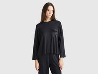 T-shirt com bolso pequeno em seda - ucb_image_F