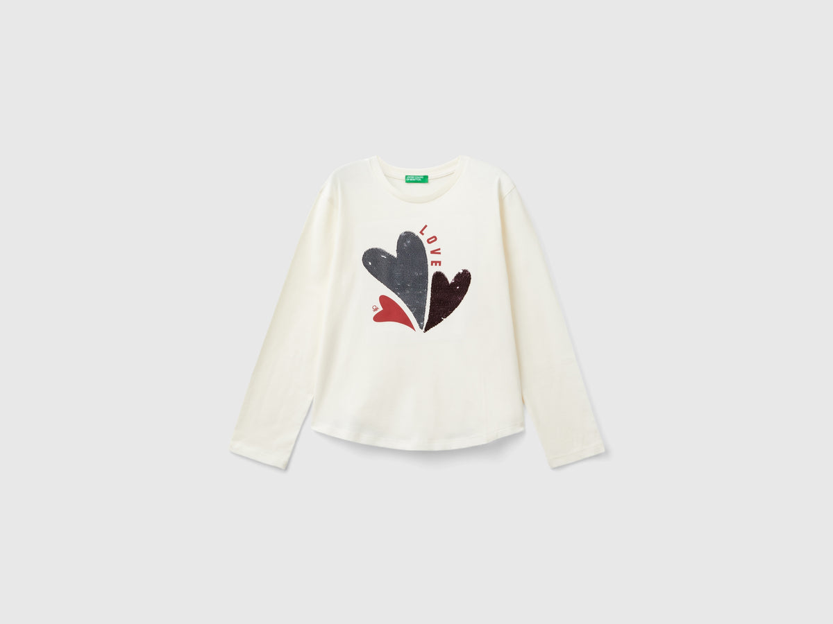 T-shirt com lantejoulas em algodão orgânico - ucb_image_FS