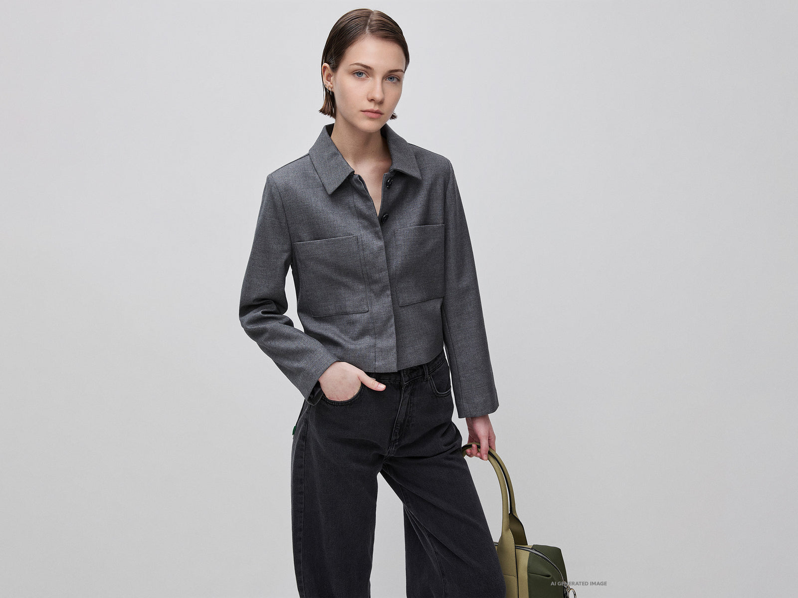 Casaco curto com bolsos - ucb_image_F