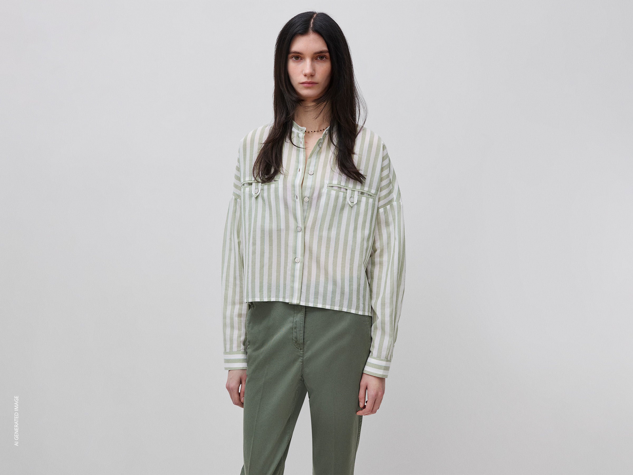 Camisa às riscas com gola coreana - ucb_image_F