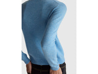 Camisola de gola redonda azul-claro em lã Merino - ucb_image_FY