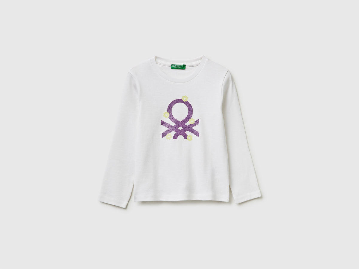 T-shirt com logótipo glitter em algodão orgânico - ucb_image_FS