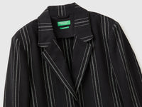 Blazer às riscas em mistura de linho  - ucb_image_FY
