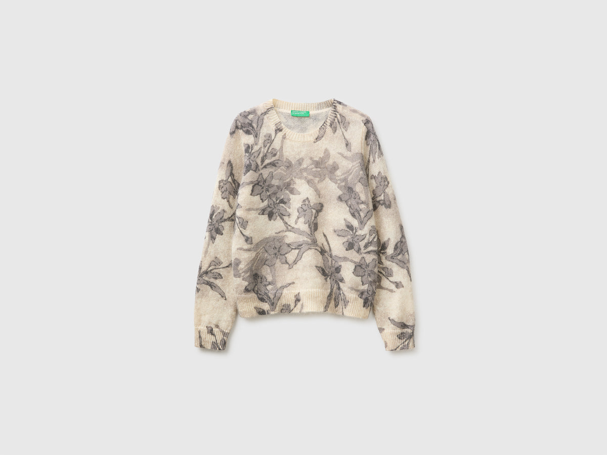 Camisola às flores em mistura de mohair e lã - ucb_image_FS