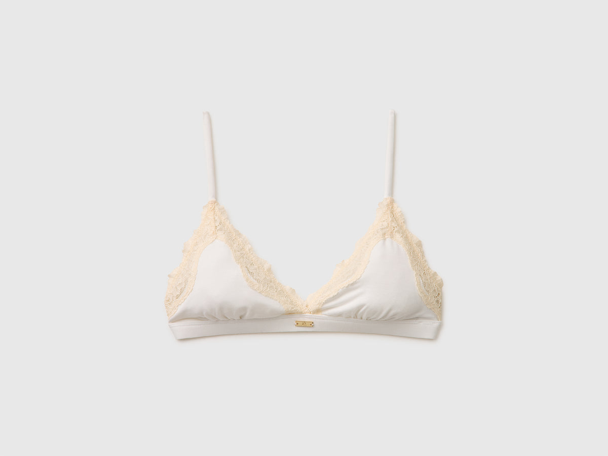 Silk blend triangle bra with lace - ucb_image_FS