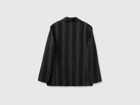 Blazer às riscas em mistura de linho  - ucb_image_BS
