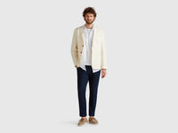 Blazer slim fit em mistura de viscose elástica. - ucb_image_FY