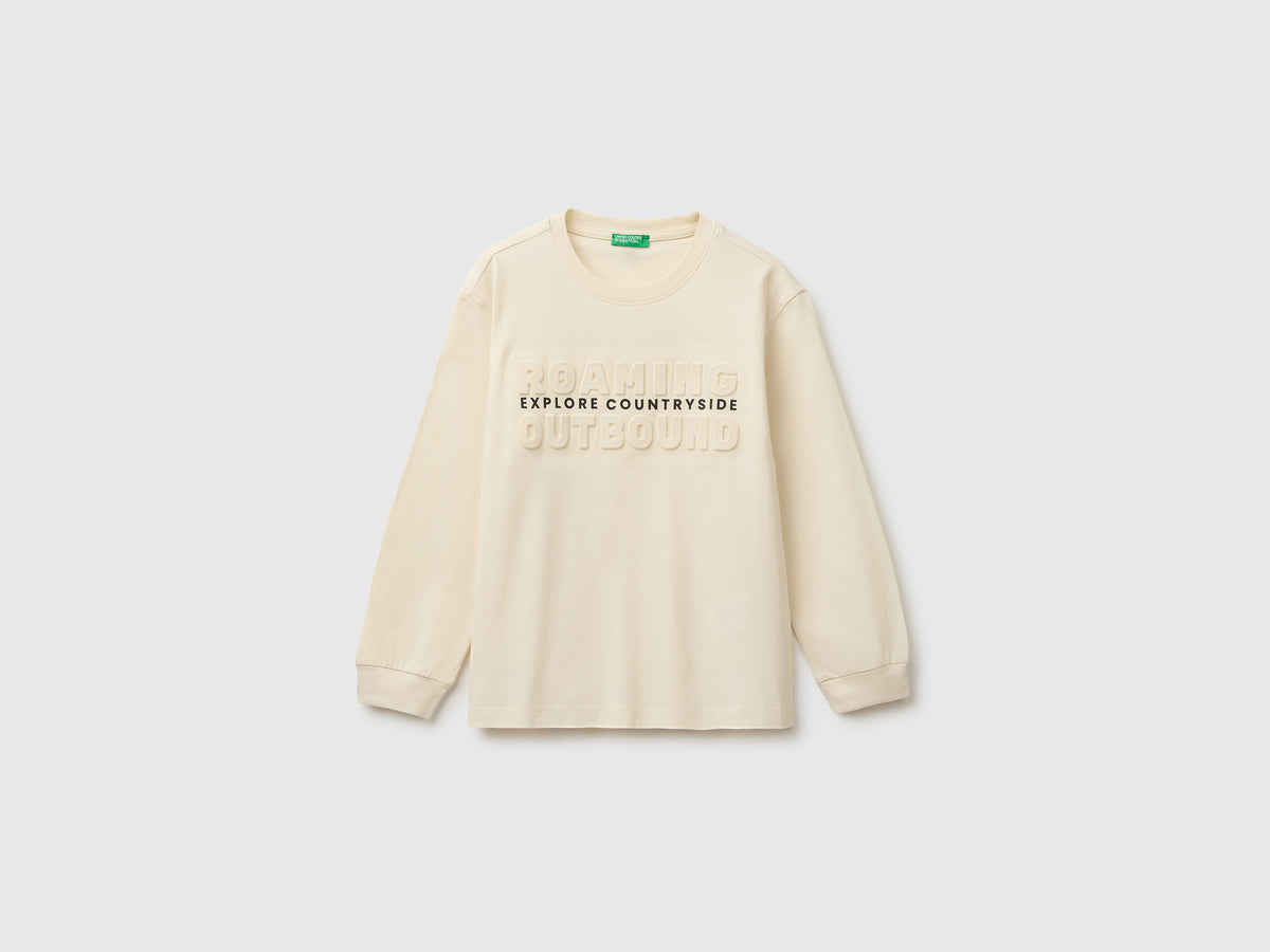 T-shirt em algodão orgânico quente com estampa em relevo - ucb_image_FS