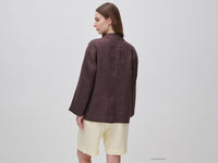 Blazer de abotoadura simples em 100% linho - ucb_image_B