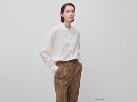 Blusa às riscas com gola coreana - ucb_image_F