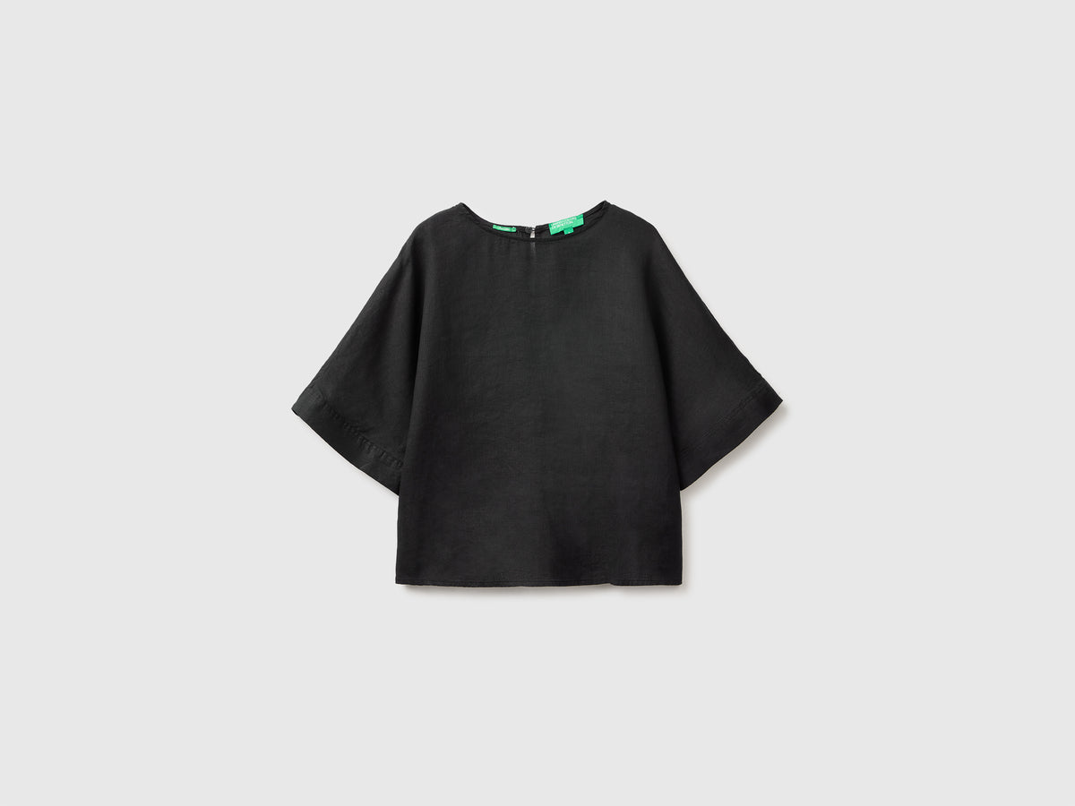 Blusa de gola redonda em linho puro - ucb_image_FS