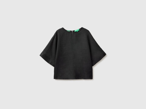 Blusa de gola redonda em linho puro - ucb_image_FS