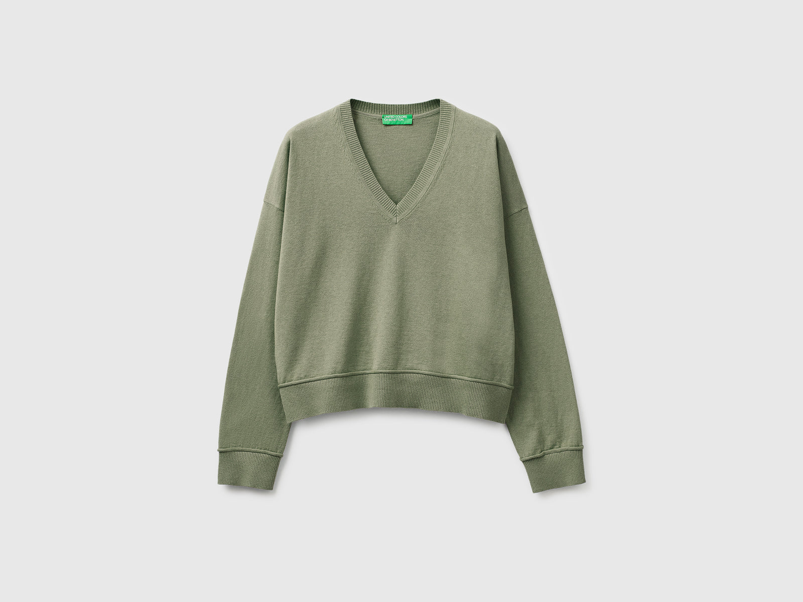 V-neck sweater in cotton and wool - ucb_image_FS
