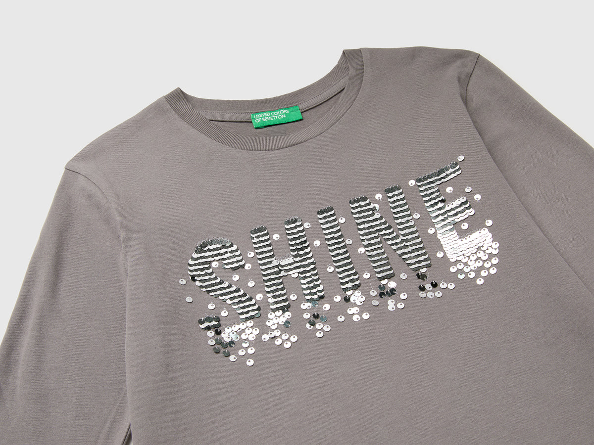 T-shirt em algodão orgânico quente com lantejoulas - ucb_image_DS1