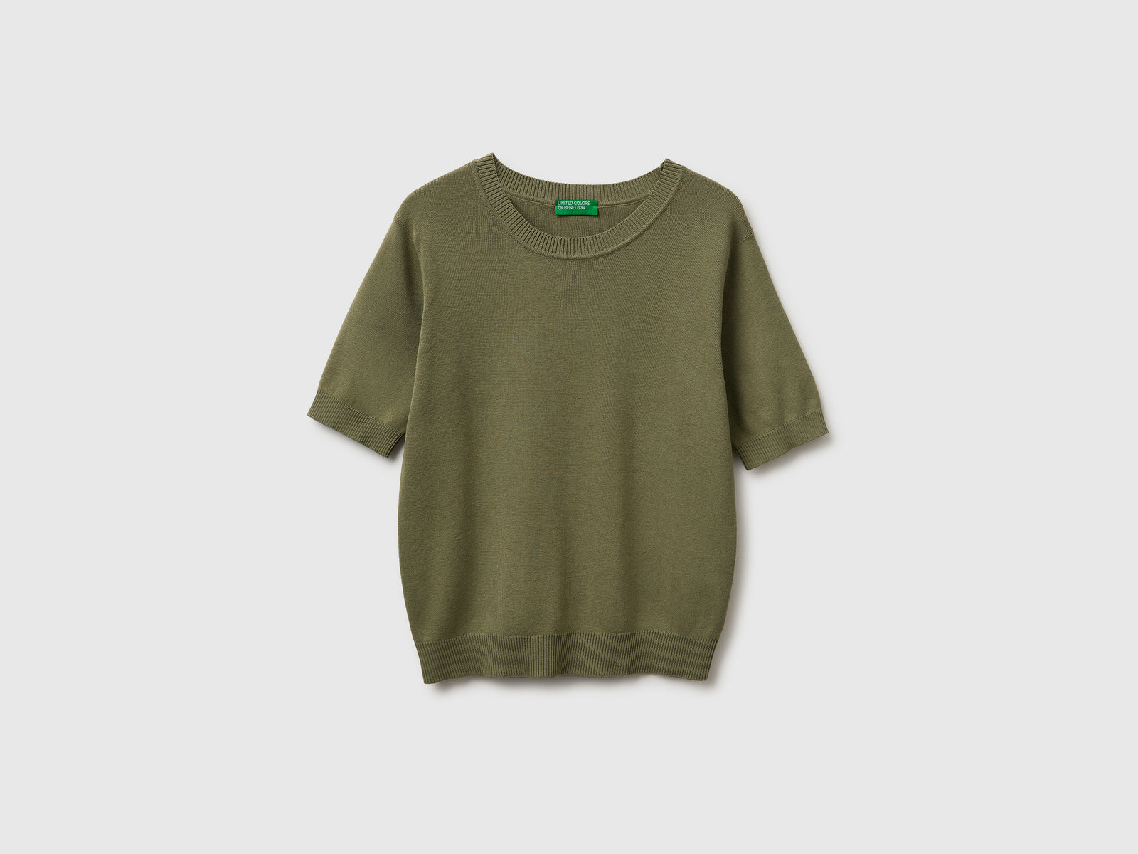 Olive green short sleeve sweater - ucb_image_FS