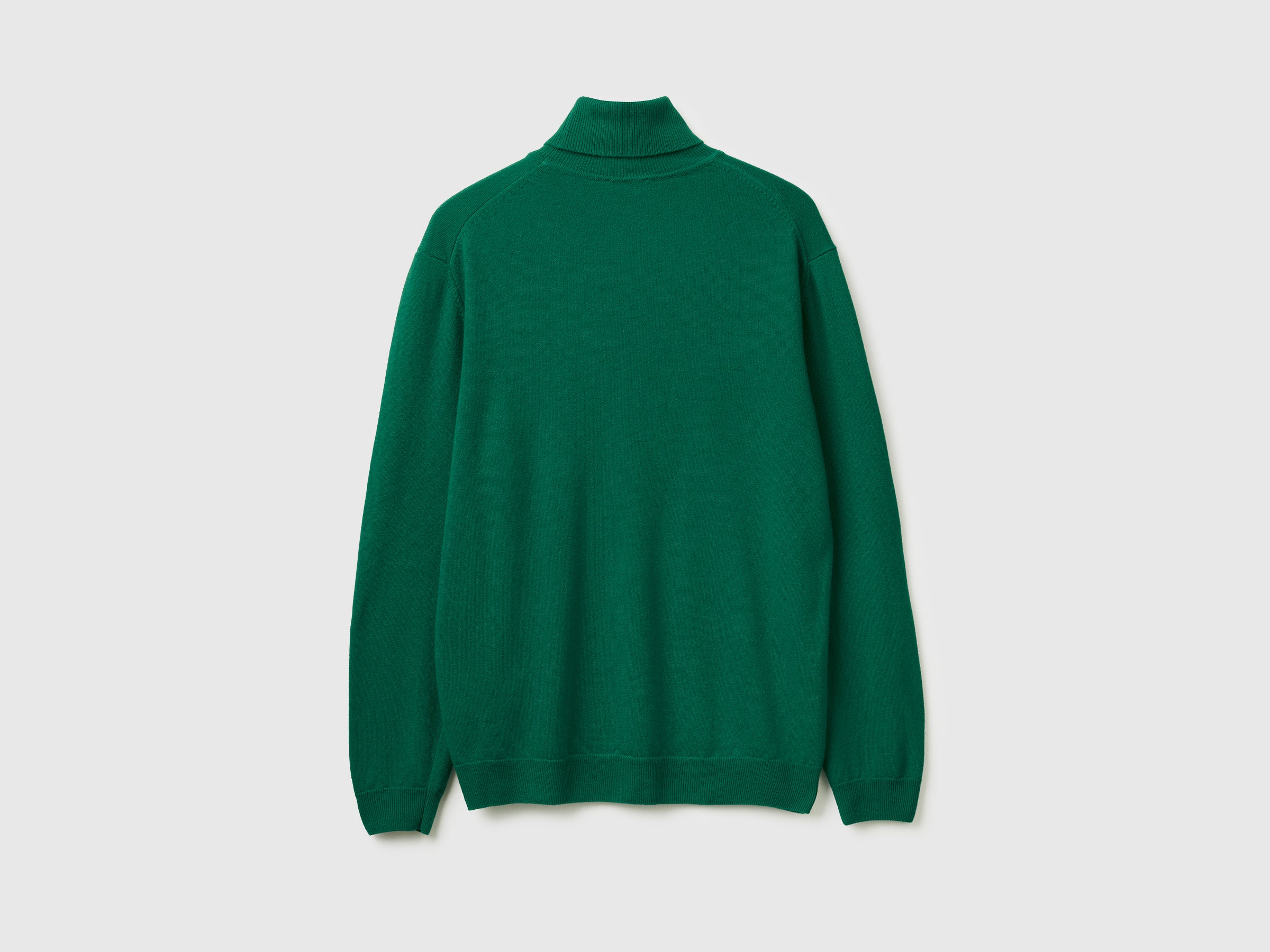 Camisola de gola alta verde floresta em pura lã Merino - ucb_image_BS