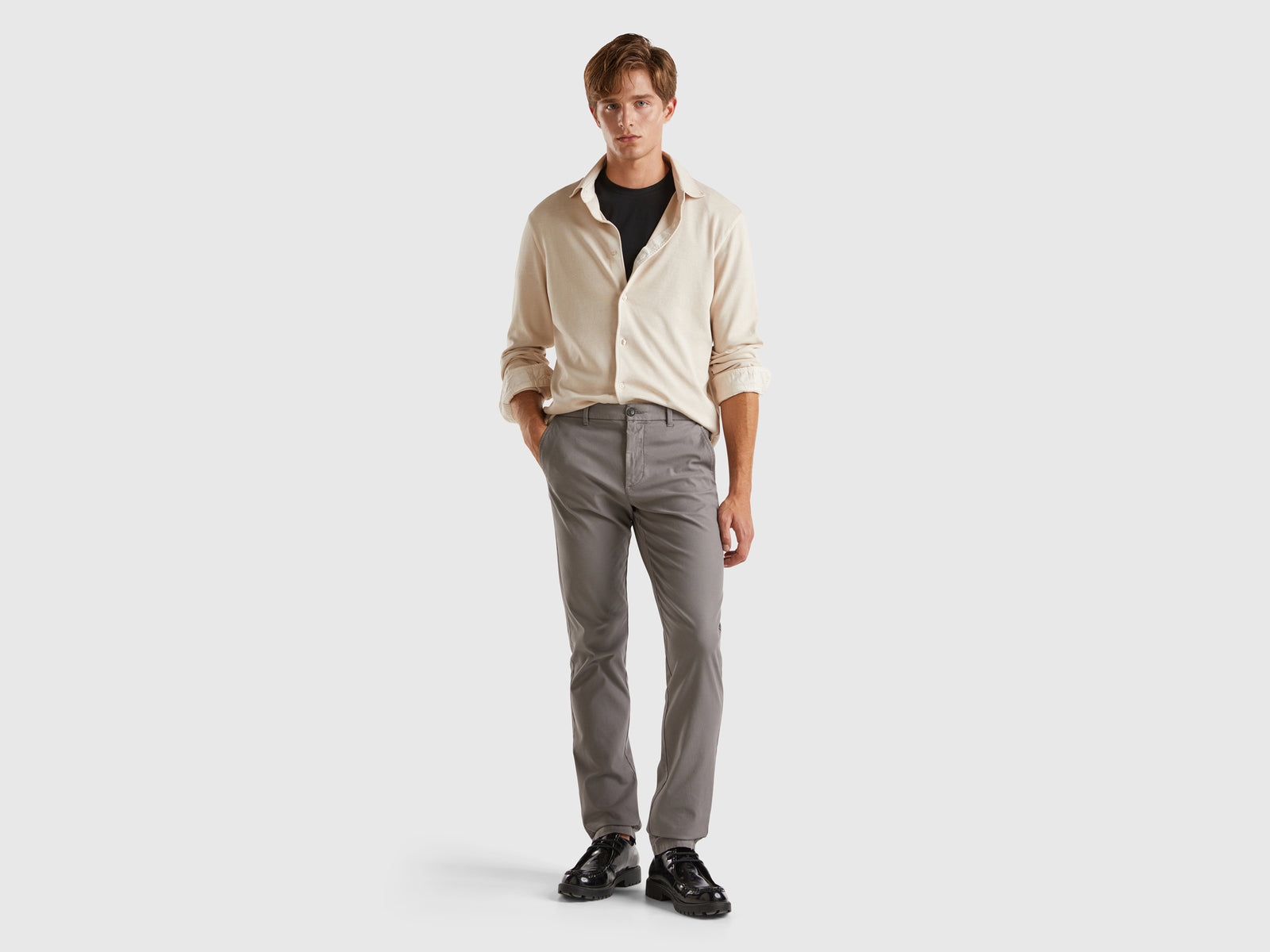 Slim fit chinos in stretch cotton