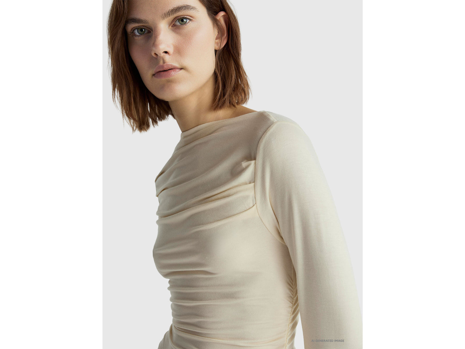 Fitted boat neck t-shirt