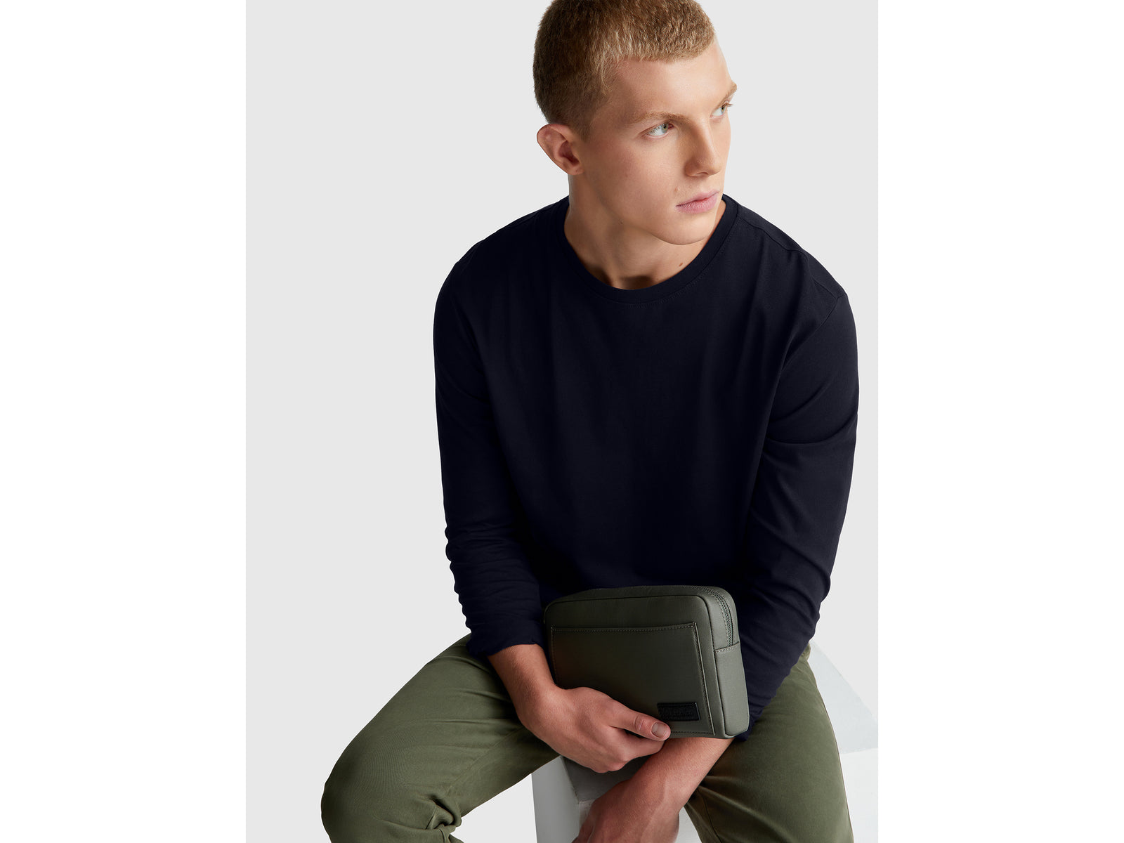 Long sleeve pure cotton t-shirt