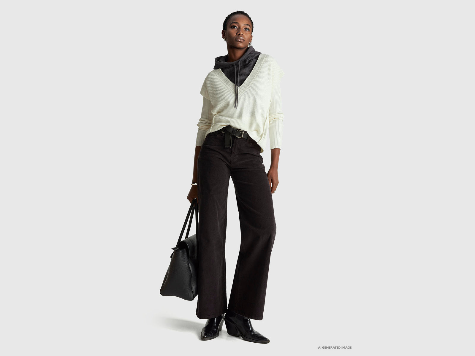 Wide fit velvet trousers