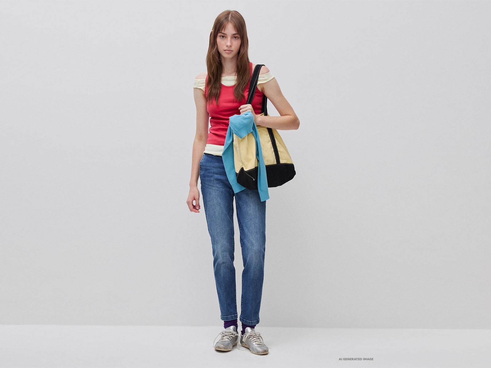Slim fit denim chinos