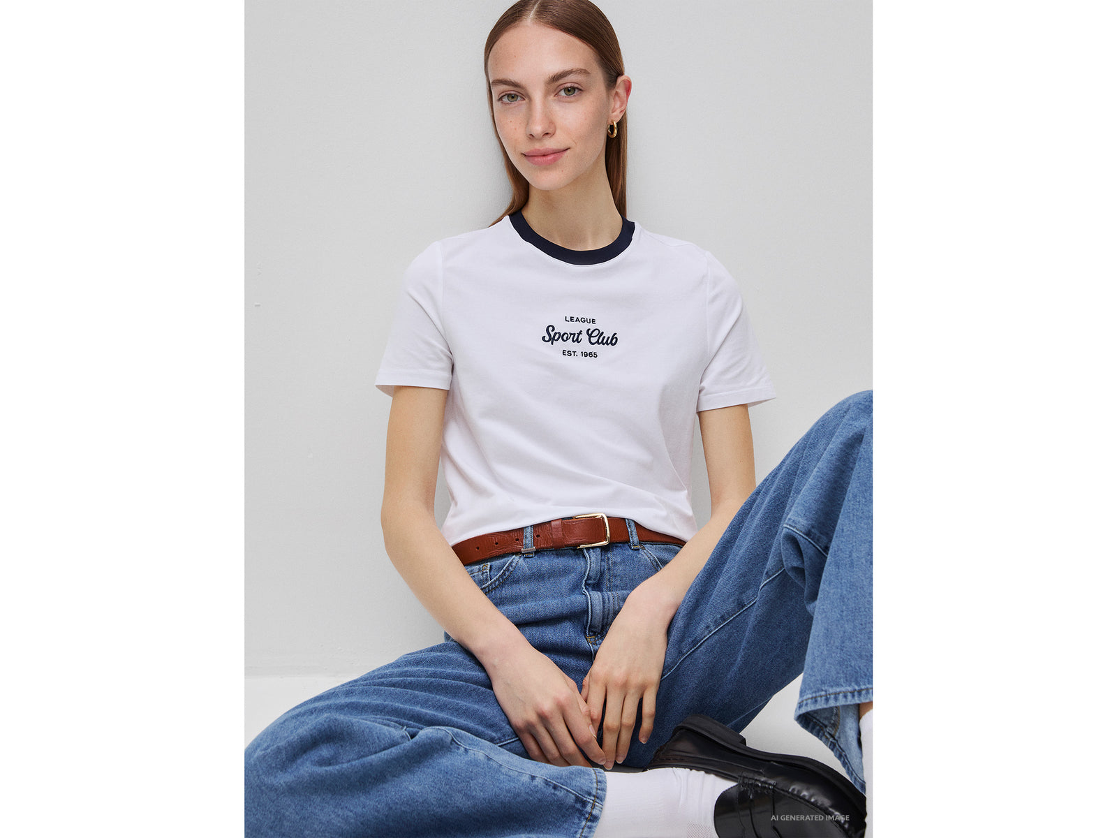 T-shirt with embroidered crest