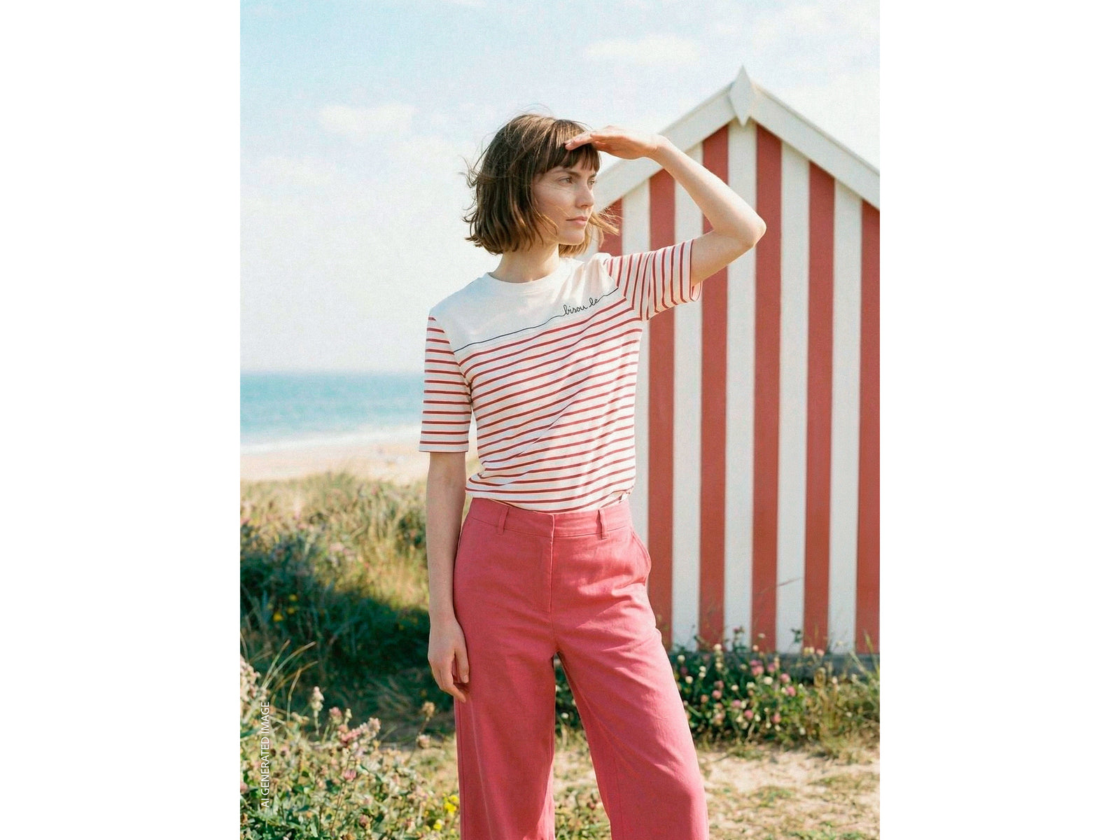 Sailor striped T-shirt with embroidery