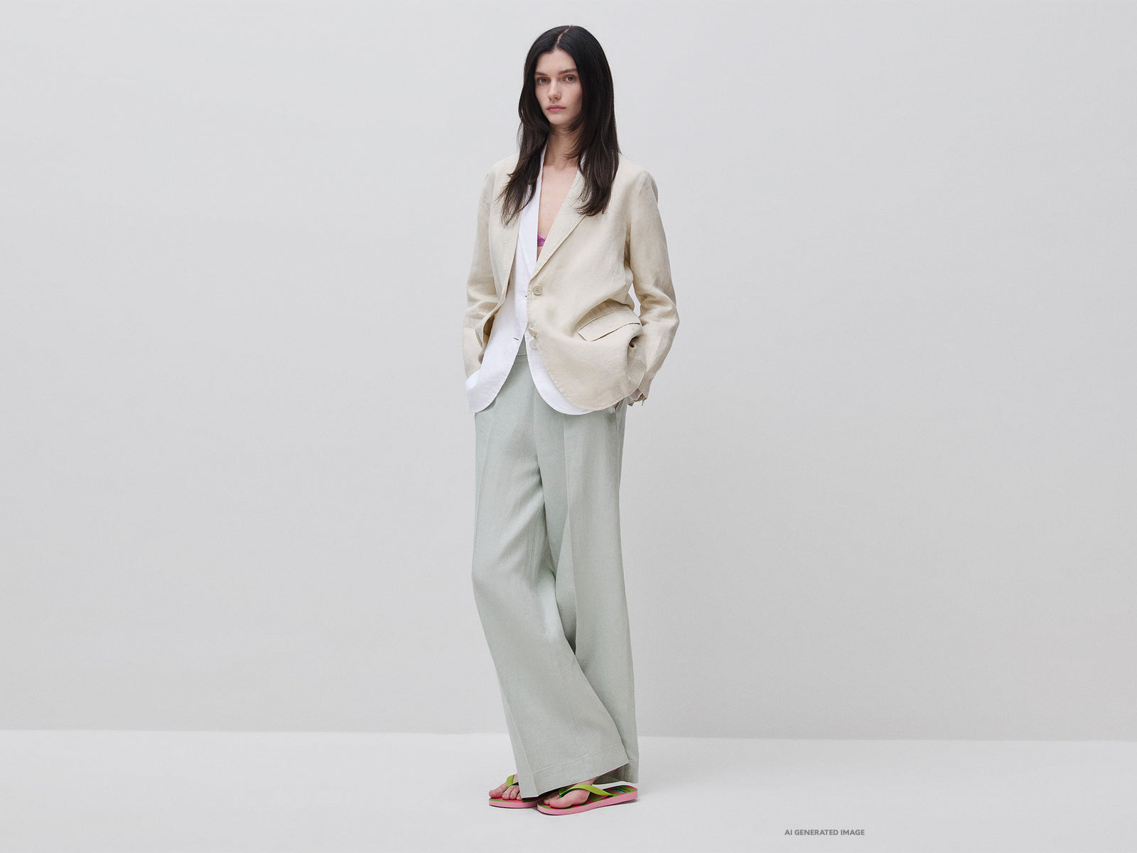 Palazzo trousers in pure linen