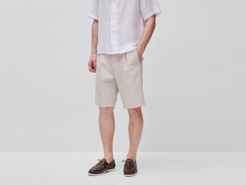 Bermudas regular fit em mistura de linho - ucb_image_F