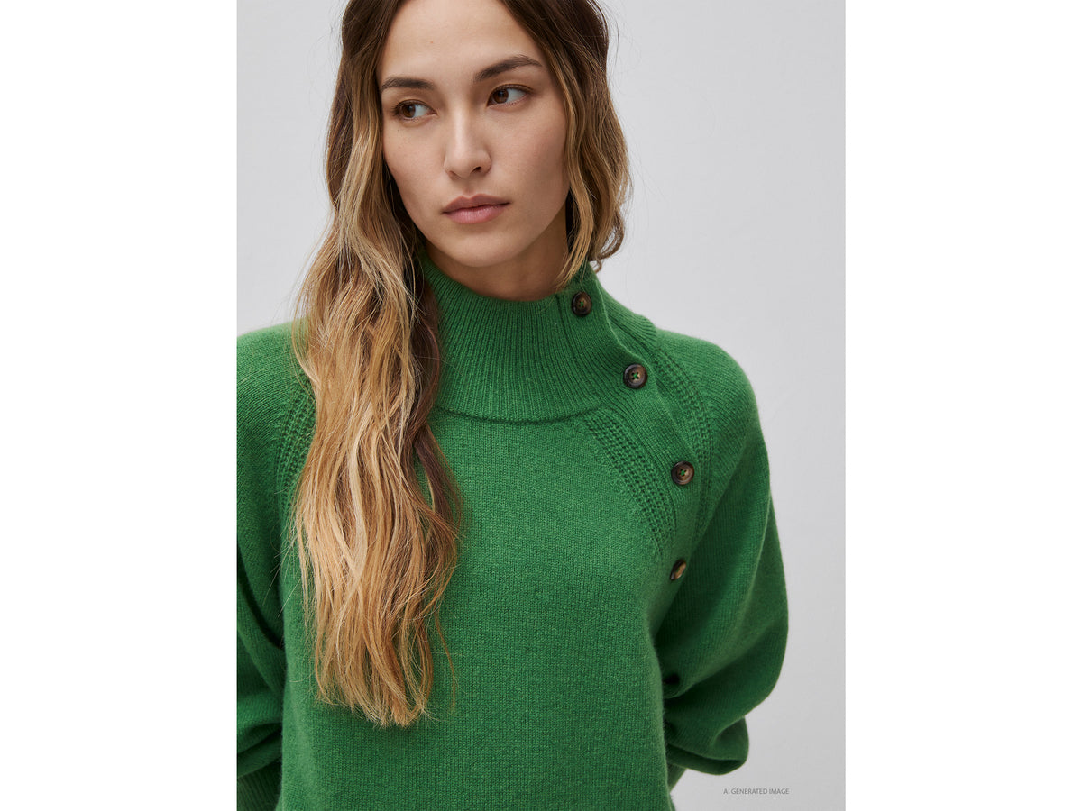 Camisola de gola alta com botões 100% lã - ucb_image_FY