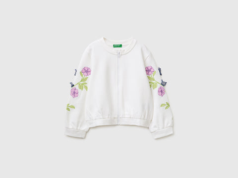 Sweatshirt with embroidered flowers - ucb_image_FS
