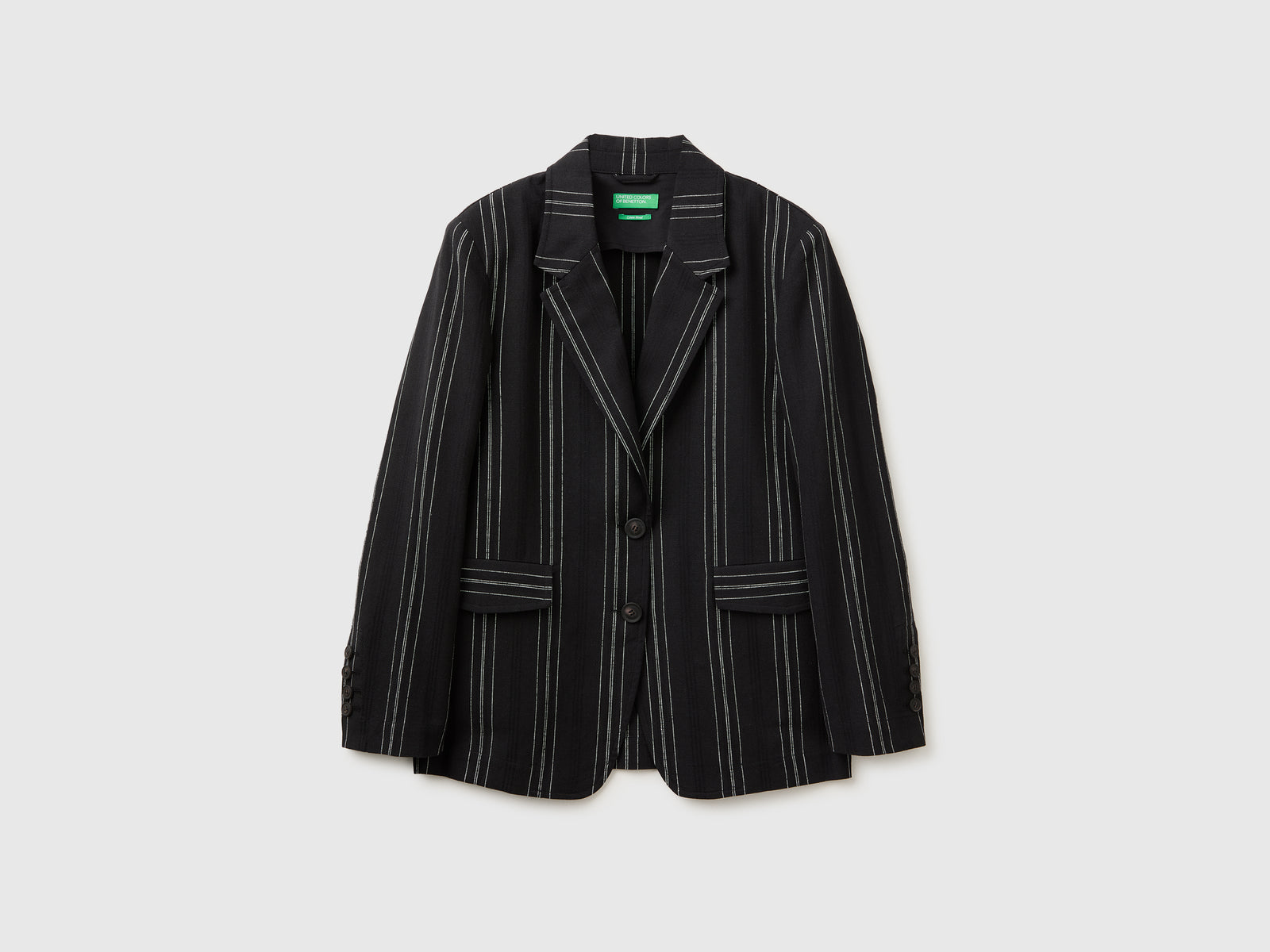 Striped linen blend blazer - ucb_image_FS