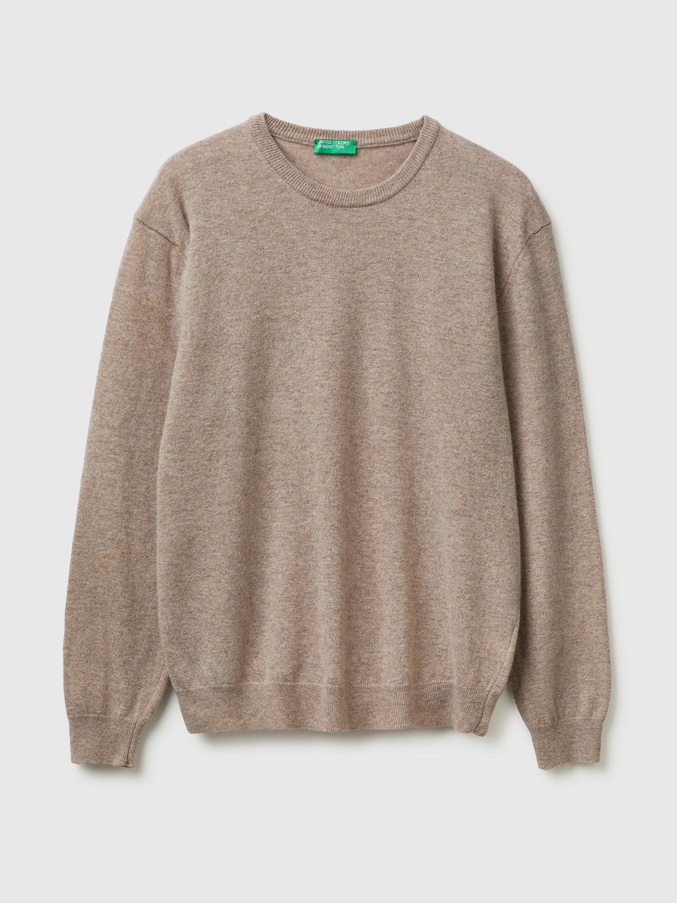 Camisola de gola redonda tortora em pura lã Merino - ucb_image_FS