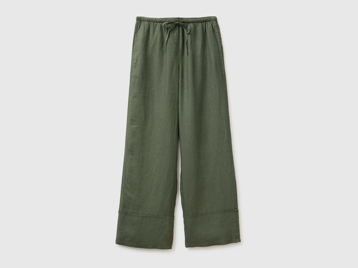 100% linen cuffed trousers - ucb_image_FS
