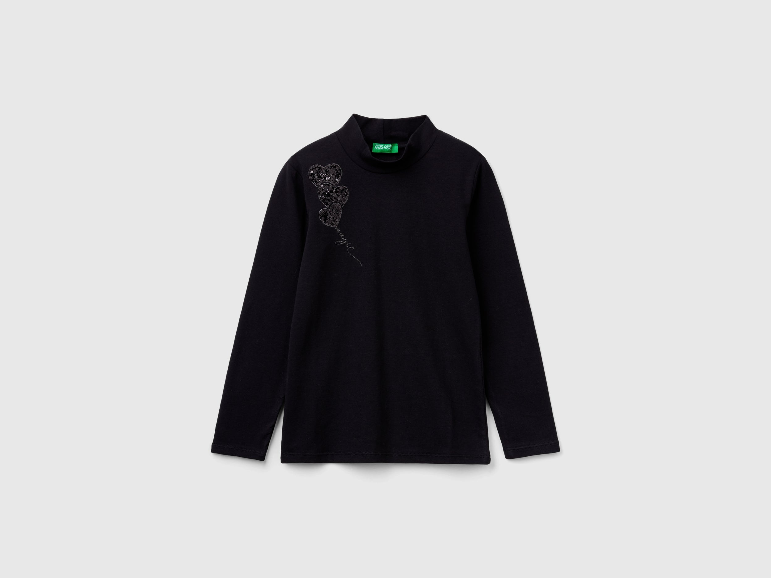 T-shirt de gola alta com lantejoulas - ucb_image_FS