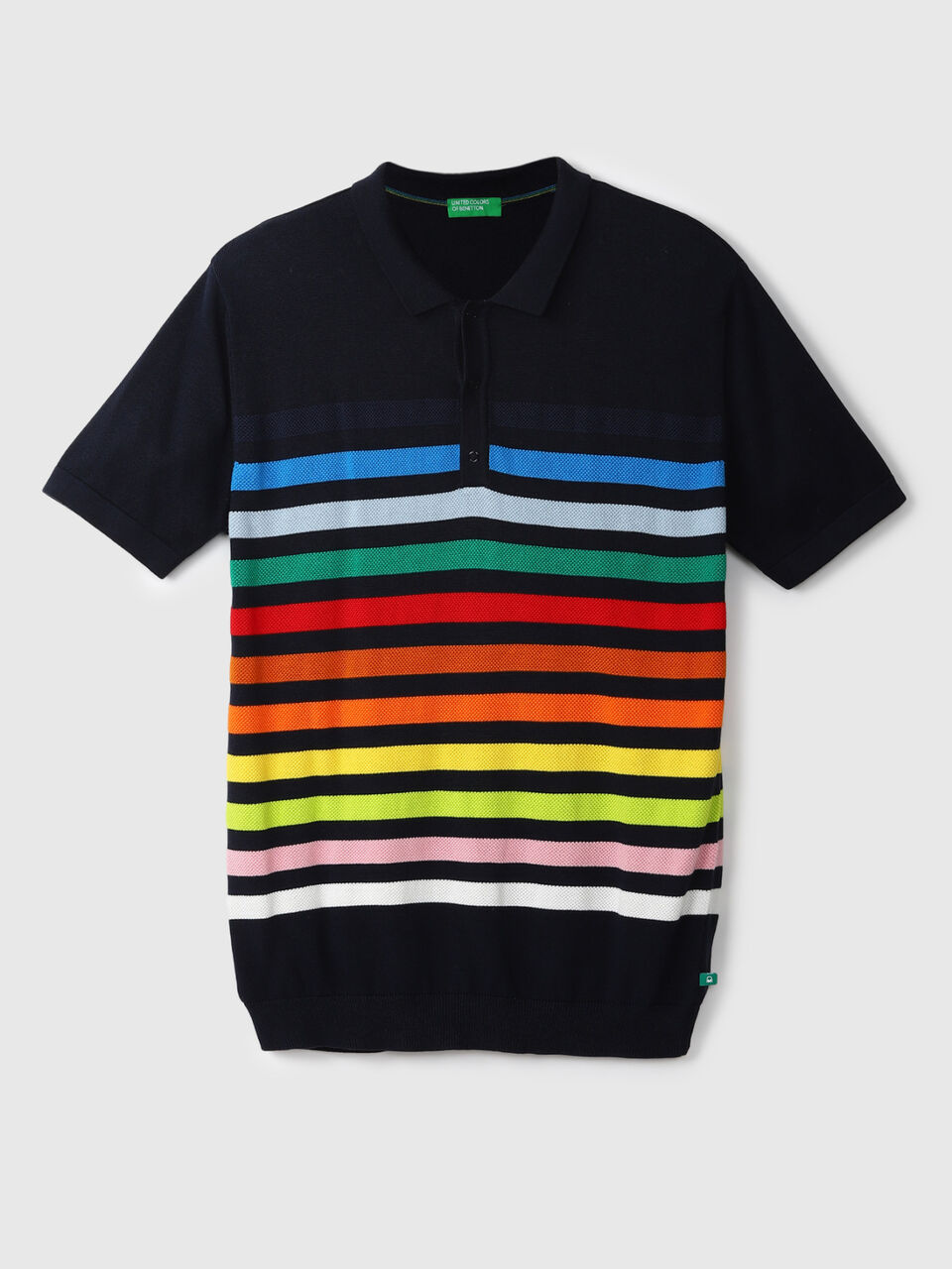 Half Sleeve Muticolor Striper Polo image number 1