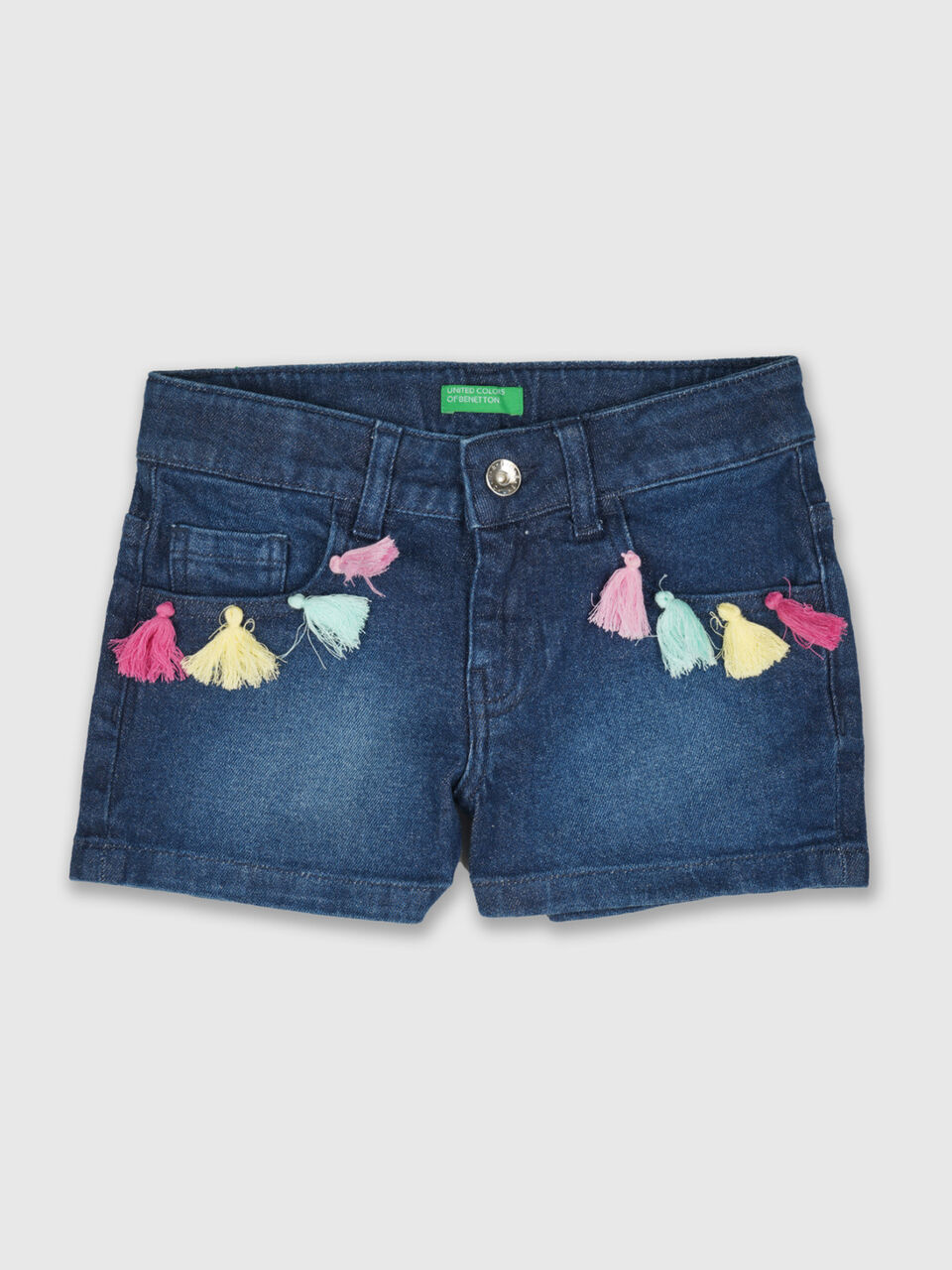 Denim Shorts With Tassels image number 1
