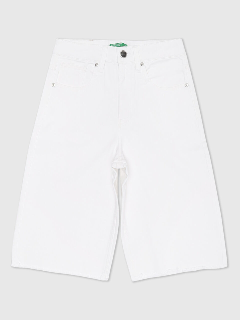 Denim Cullotes-White image number 1