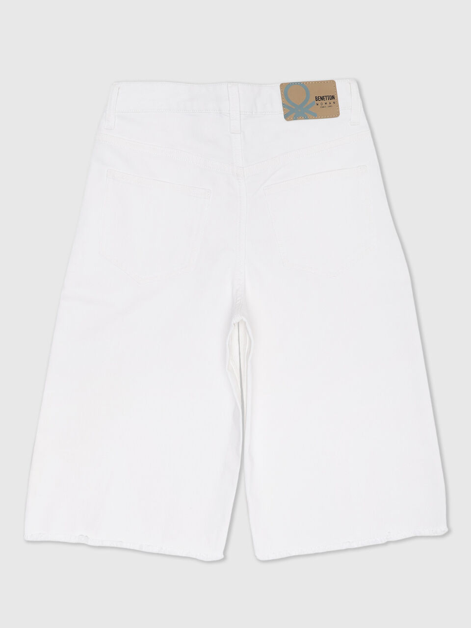 Denim Cullotes-White image number 2