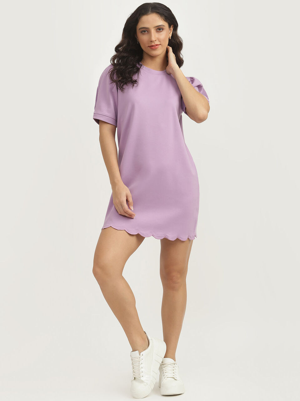 Short Sleeve DreShort Sleeve With Scallop Hem image number null