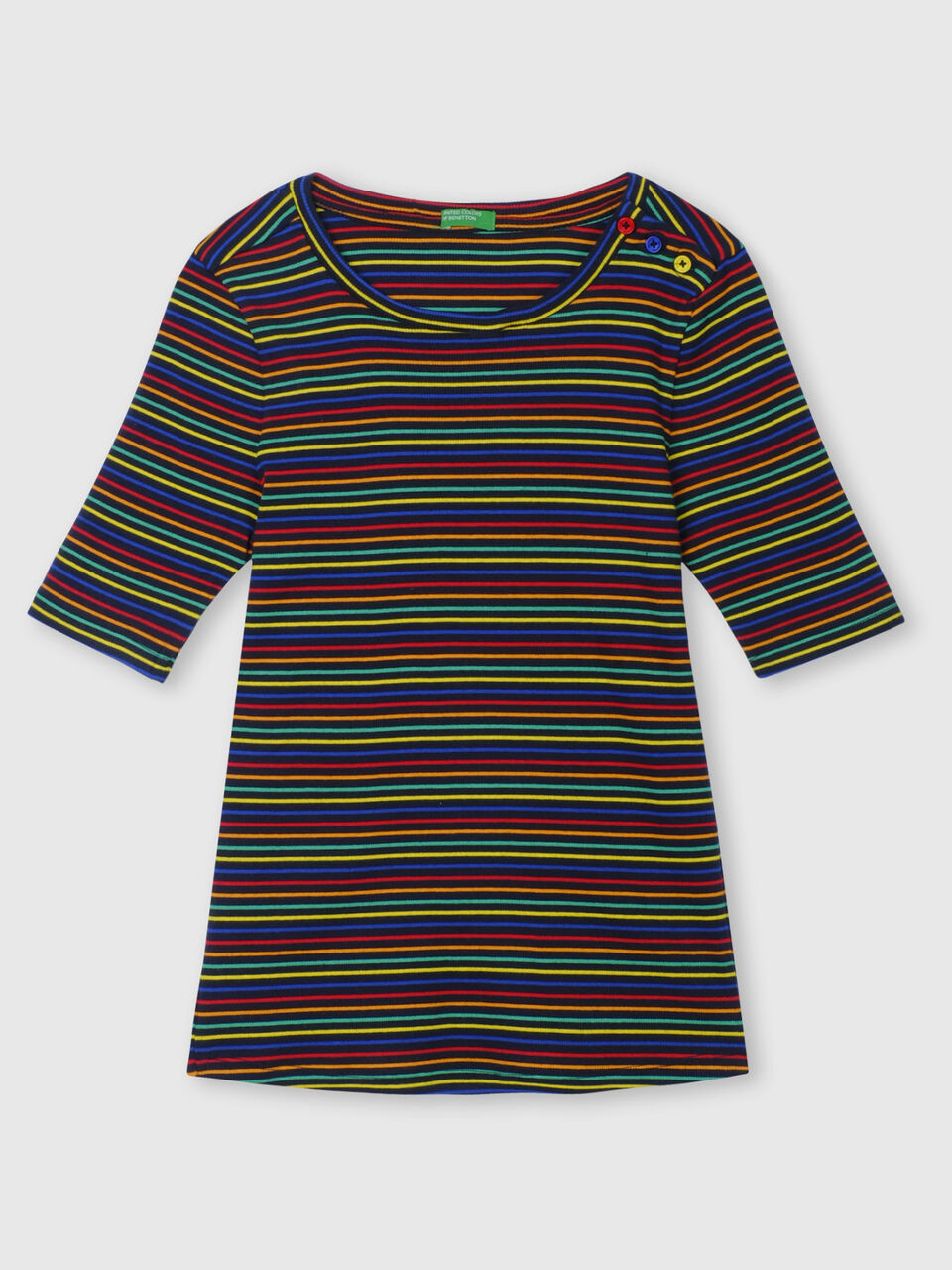 Rib Stripe Top with Shoulder Butin image number 1